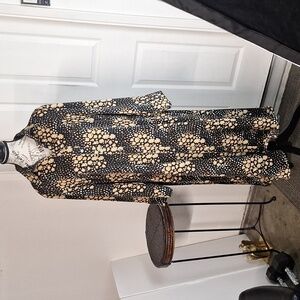 Jayley long dress button front silk blend Women Small